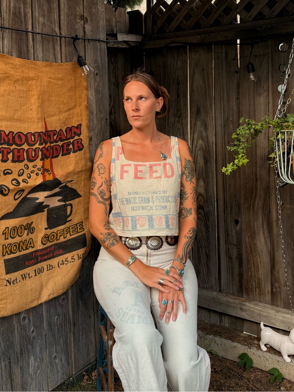 Handmade Vintage Feedsack Tank Top
